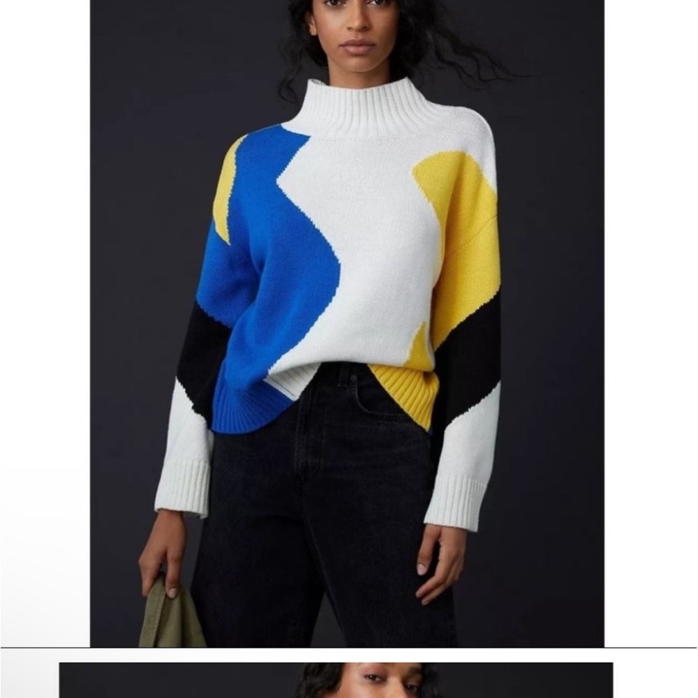 Anthropologie Callahan Online Exclusive Mock Neck Bell Sleeve Knit Sweater